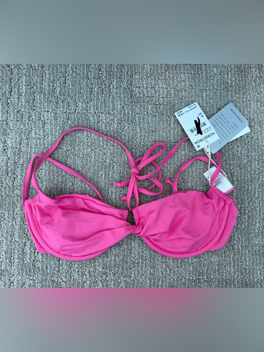 L*Space  Pink Bikini Top - Triangle Tie Halter